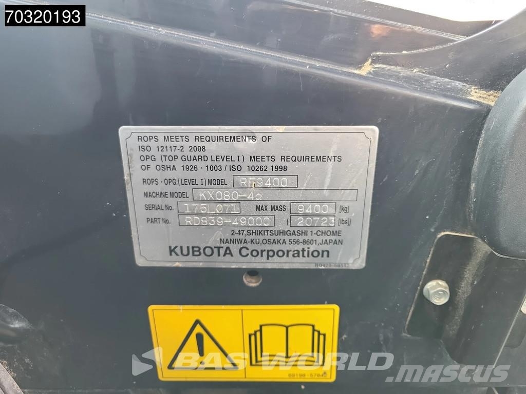 Kubota KX080-4 A/C Minibagger < 7t