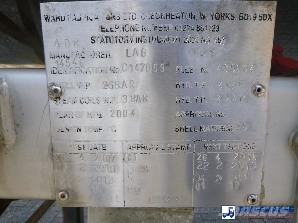 LAG Chemical tank inox 37.5 m3 / 1 comp + pump Cisternas