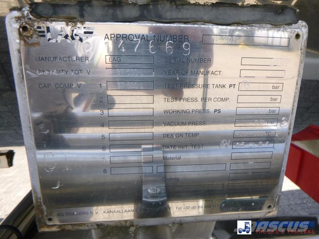 LAG Chemical tank inox 37.5 m3 / 1 comp + pump Cisternas