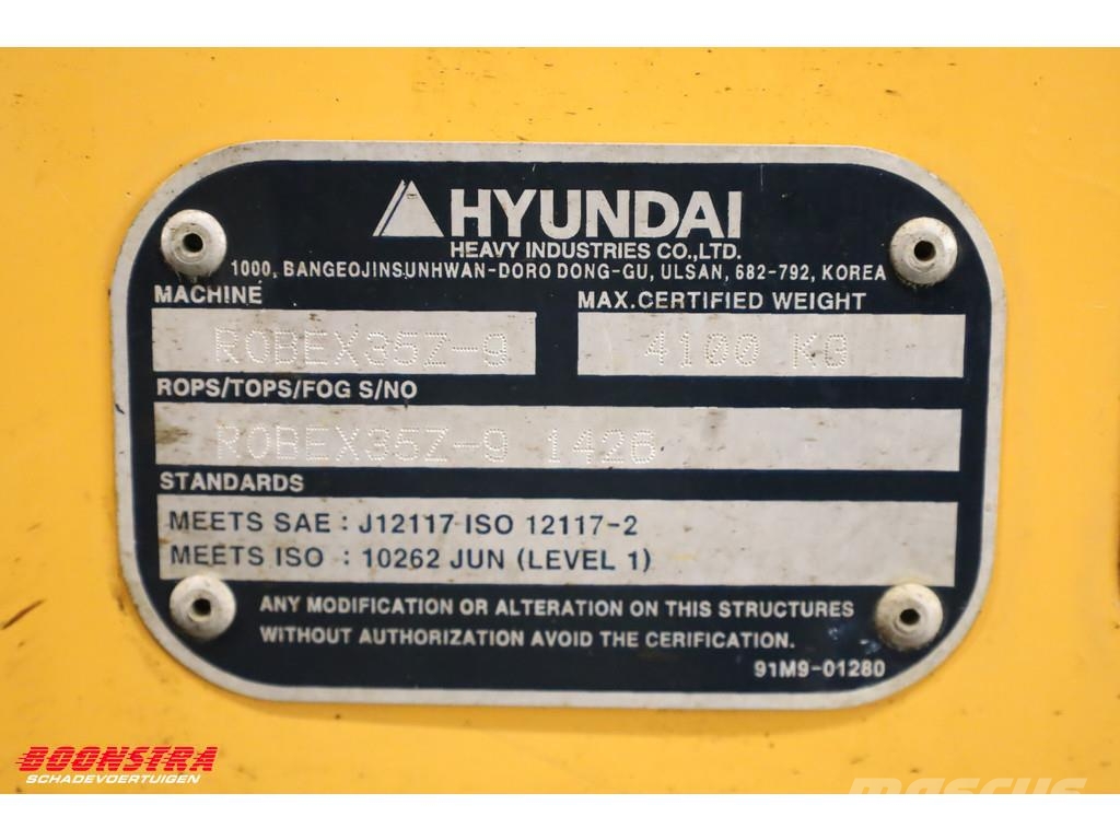 Hyundai Robex 35-Z-9 BY 2016 3.572 Uur Minikoparki