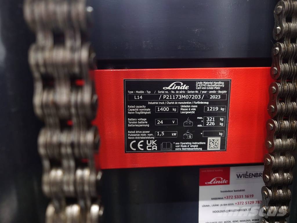 Linde L14/1173-01 معدات التكديس الجوالة