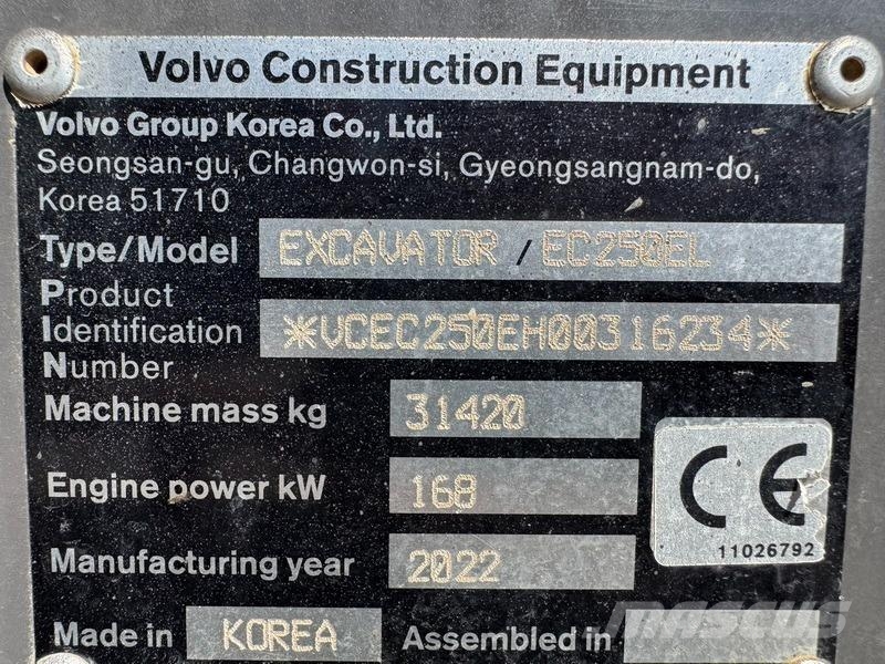 Volvo EC 250 EL Excavadoras sobre orugas