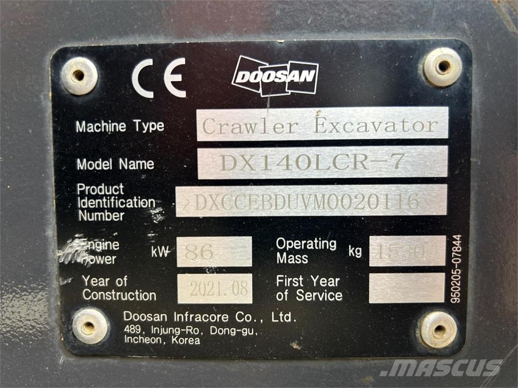 Doosan DX140LCR-7 حفارات زحافة