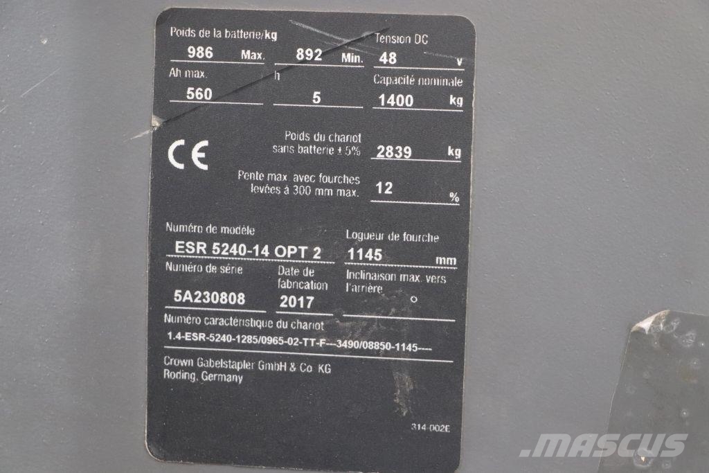 Crown ESR5240-14 Lükandmastiga tõstukid