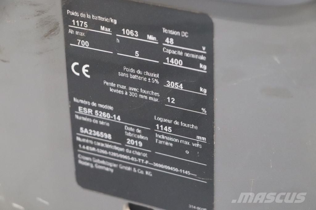 Crown ESR5260-14 Viljuškari sa pomičnim stupom