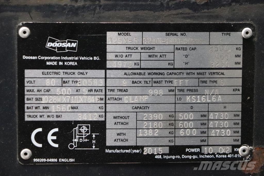 Doosan B25X-5 Elektrische heftrucks