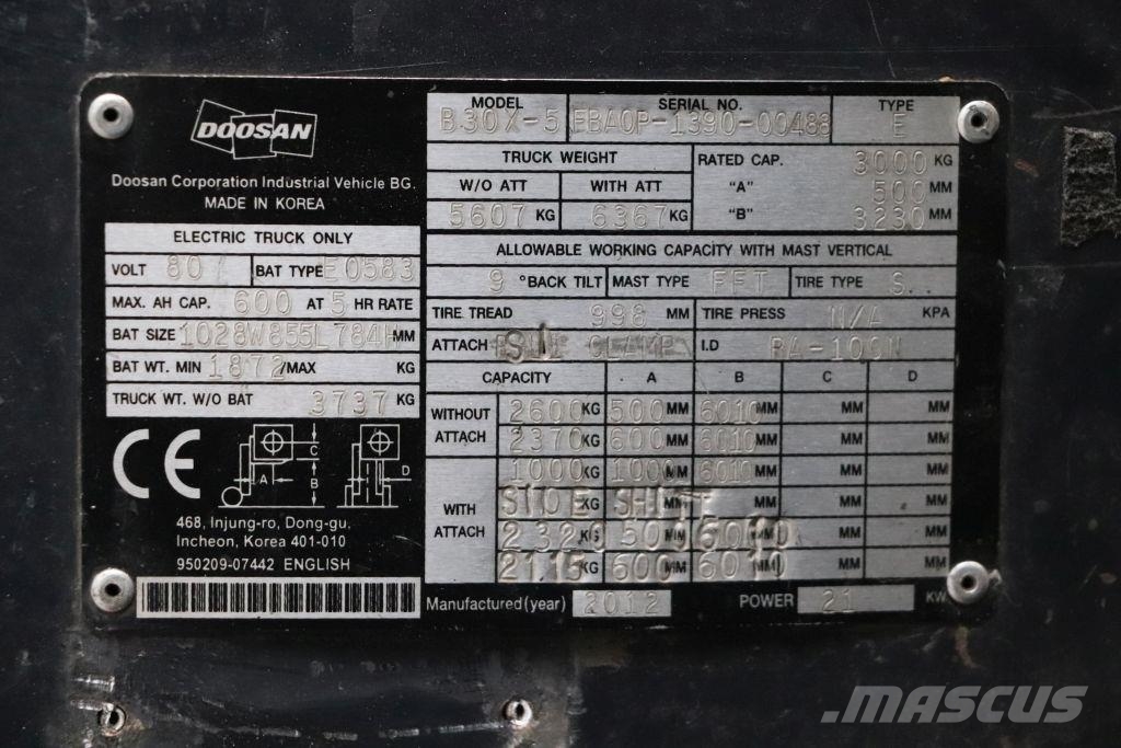 Doosan B30X-5 Elektrische heftrucks