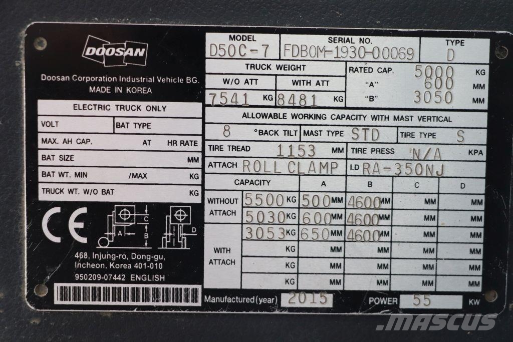 Doosan D50C-7 Stivuitor diesel
