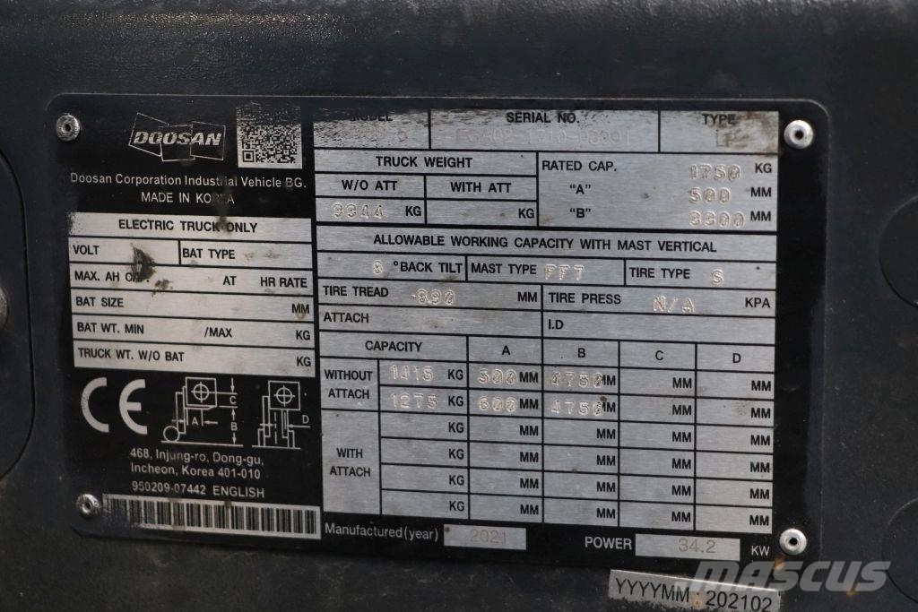 Doosan G18S-5 Gaasitõstukid