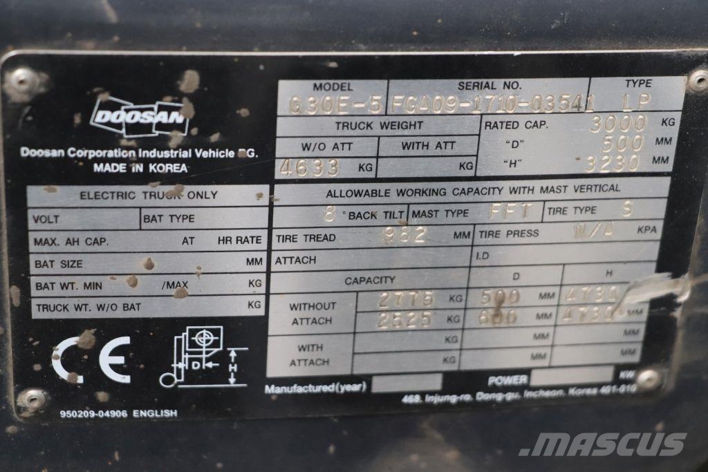 Doosan G30E-5 Газові навантажувачі