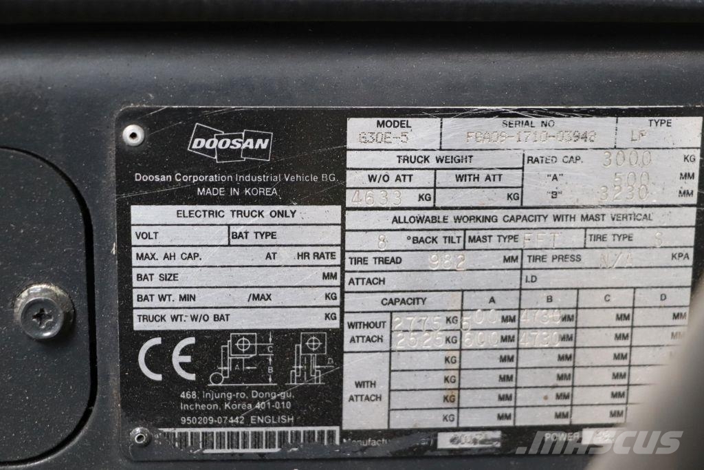 Doosan G30E-5 Plinski viljuškari