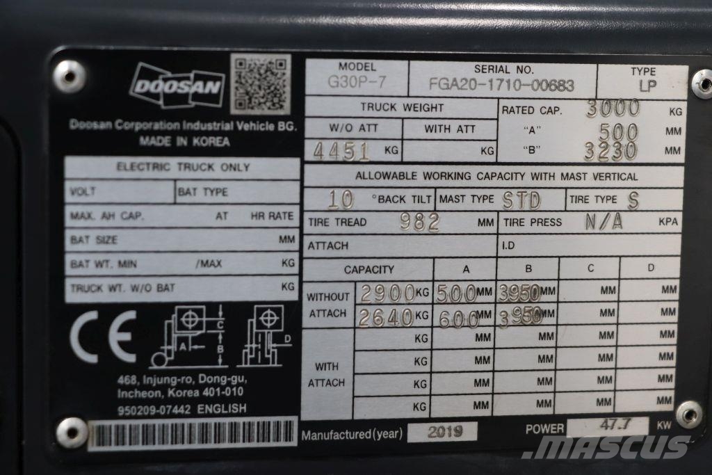 Doosan G30P-7 شاحنات LPG