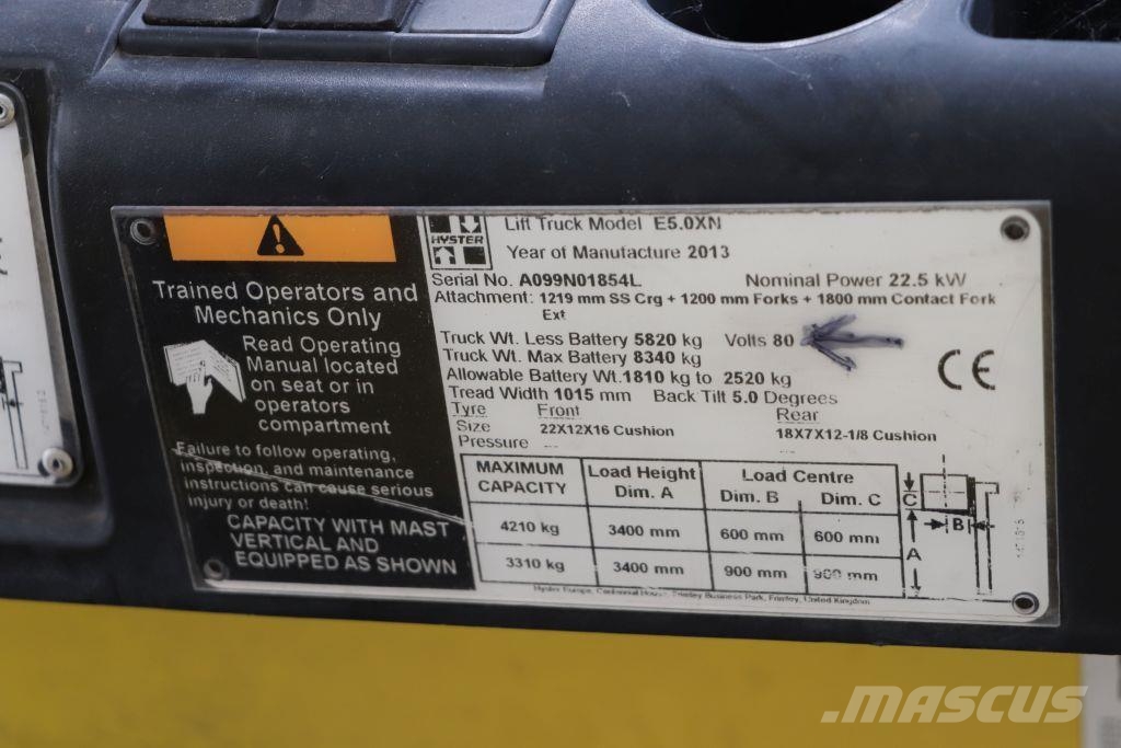 Hyster E5.0XN شاحنات ذات رافعات شوكية تعمل بالكهرباء