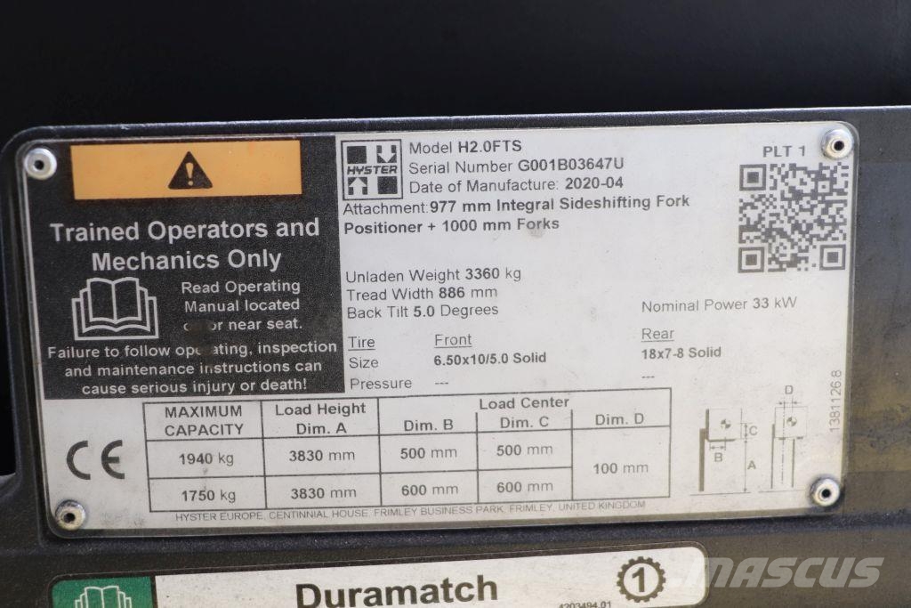 Hyster H2.0FTS شاحنات LPG
