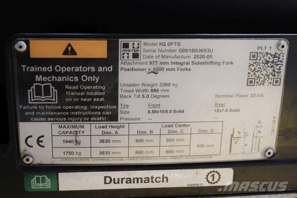 Hyster H2.0FTS شاحنات LPG