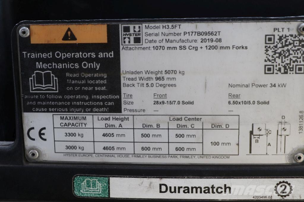 Hyster H3.5FT LPG forklifts
