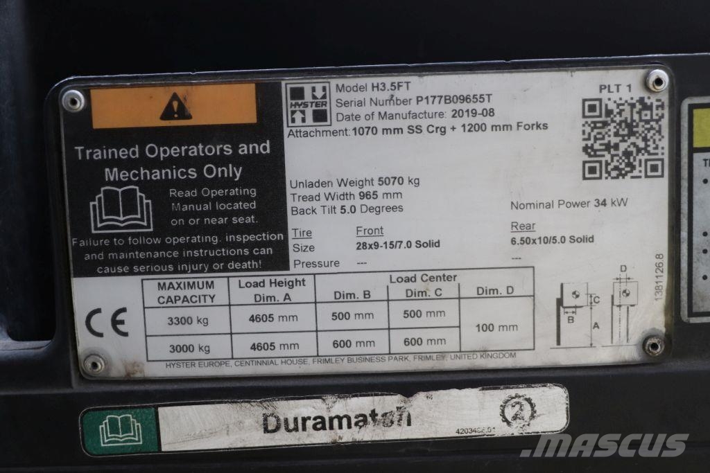 Hyster H3.5FT Дизельні навантажувачі