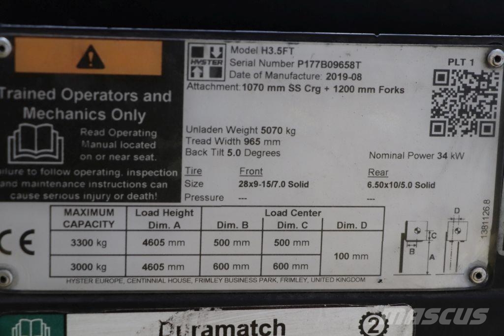 Hyster H3.5FT Дизельні навантажувачі