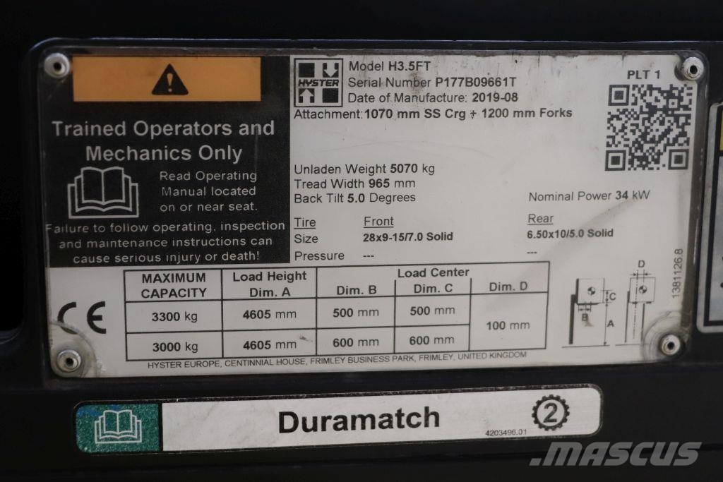 Hyster H3.5FT Дизельні навантажувачі