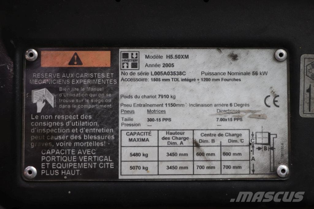 Hyster H5.50XM Carretillas diesel