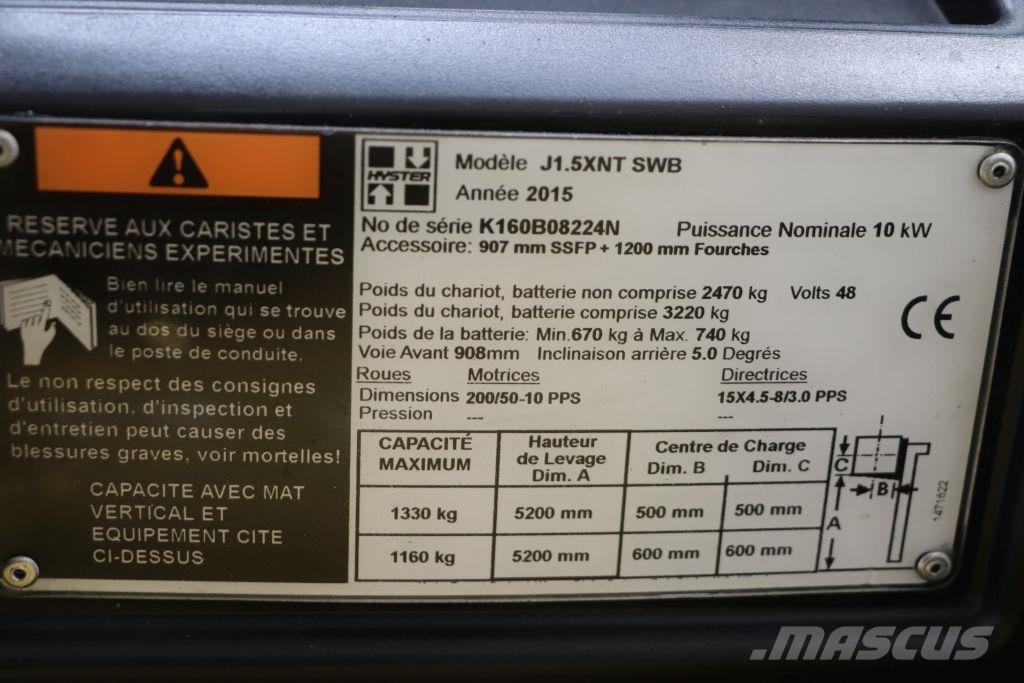 Hyster J1.5XNT 전동 지게차
