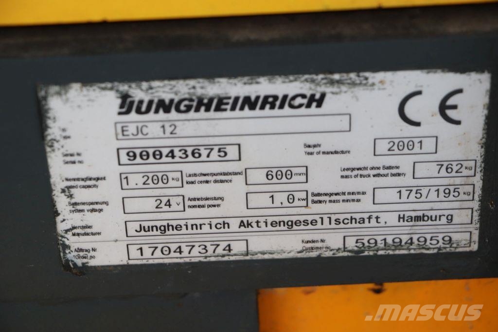 Jungheinrich EJC 12 Ručne vedené vysokozdvižné vozíky
