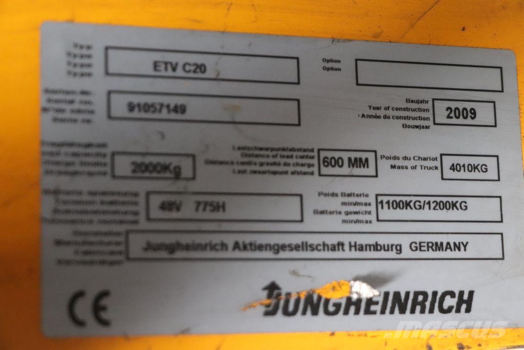 Jungheinrich ETVC20 Reach truck