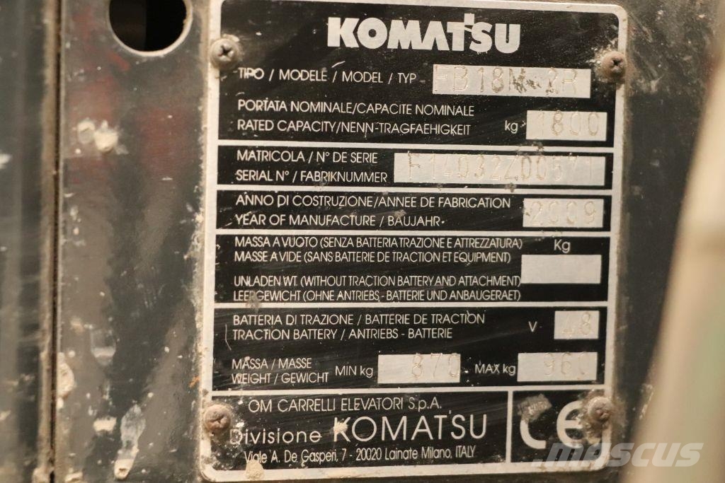 Komatsu FB18M-2R Elektrikli forkliftler