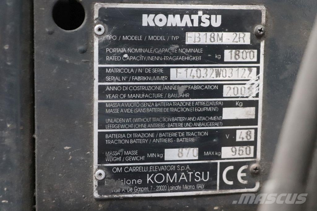 Komatsu FB18M-2R Elektrische heftrucks