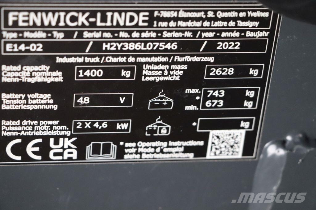 Linde E14-02 Električni viljuškari