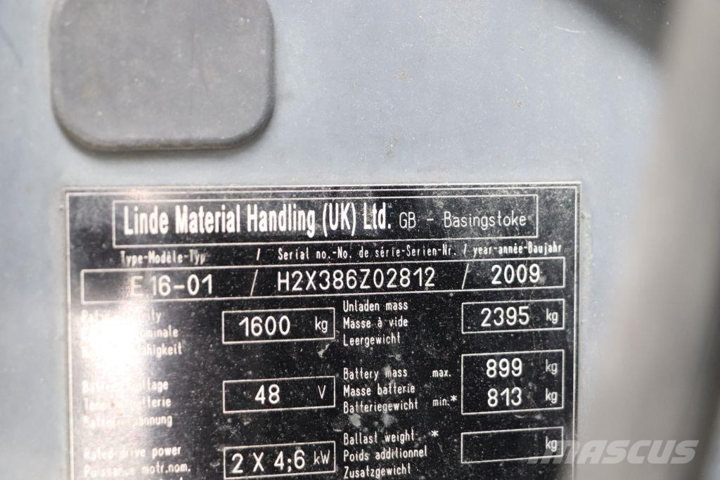 Linde E16-01 Elektriniai šakiniai krautuvai