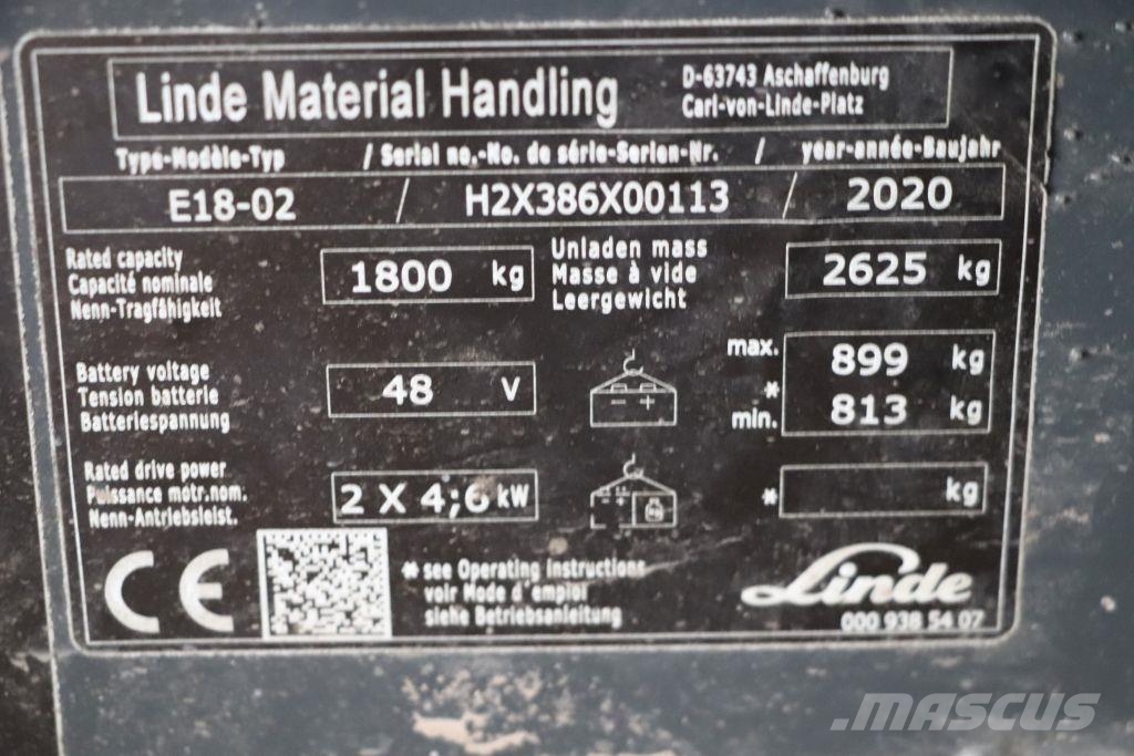 Linde E18-02 Elektrische heftrucks