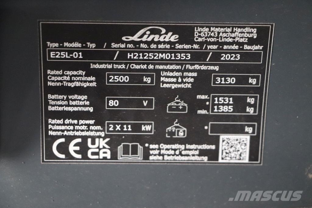 Linde E25L-01 Elektromos targoncák