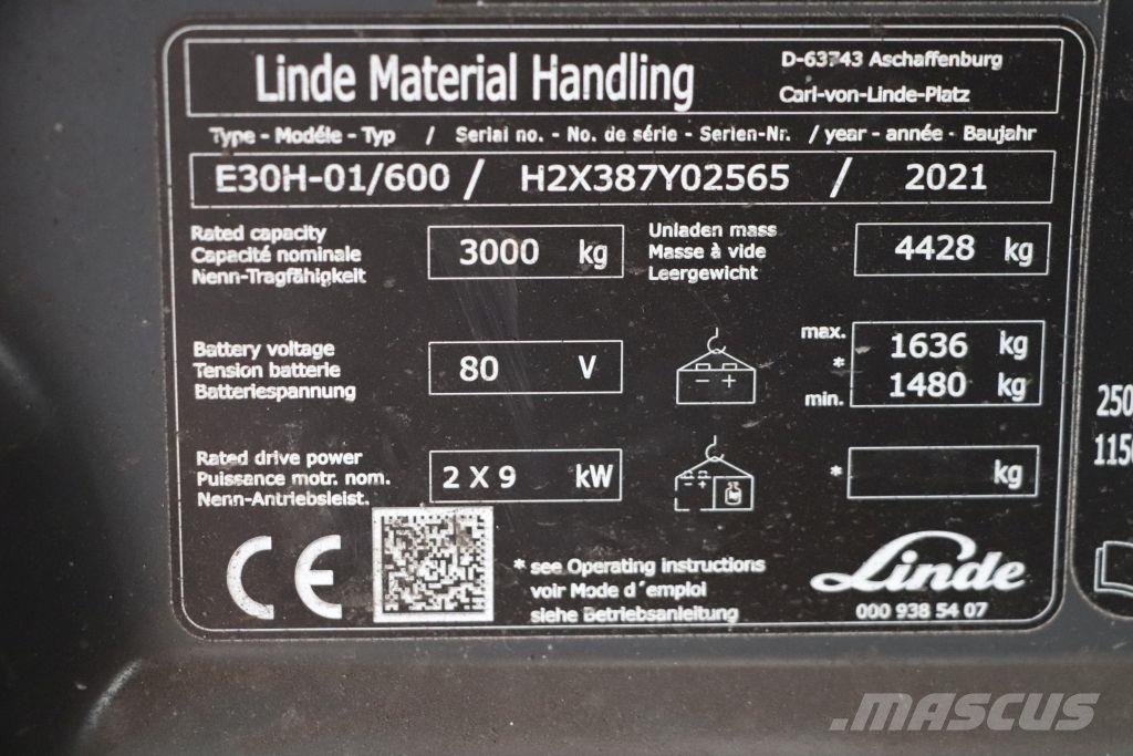 Linde E30H-01/600 Electric forklifts