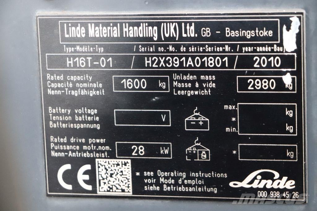 Linde H16T-01 Gāzes autoiekrāvēji (LPG)