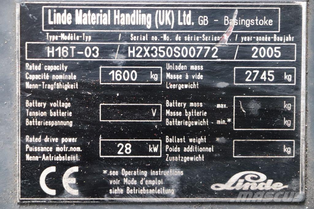 Linde H16T-03 Gaasitõstukid
