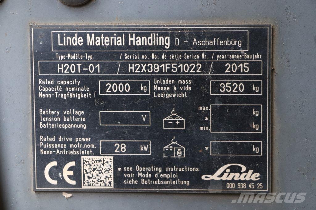 Linde H20T-01 LPG 지게차