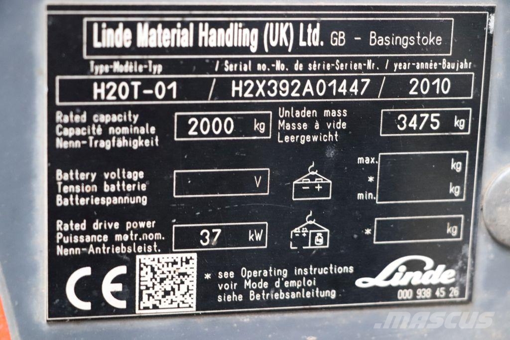 Linde H20T-01 Gāzes autoiekrāvēji (LPG)