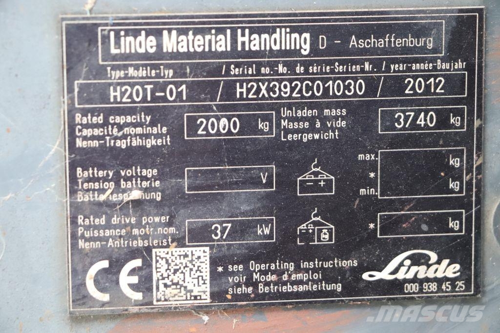Linde H20T-01 LPG'li forkliftler
