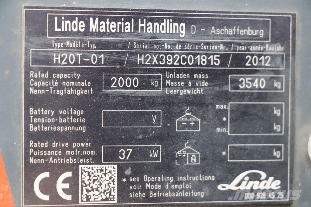 Linde H20T-01 LPG 지게차