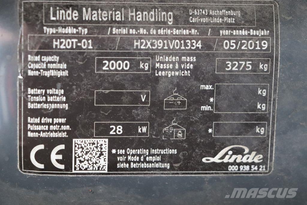 Linde H20T-01 LPG gaffeltrucks