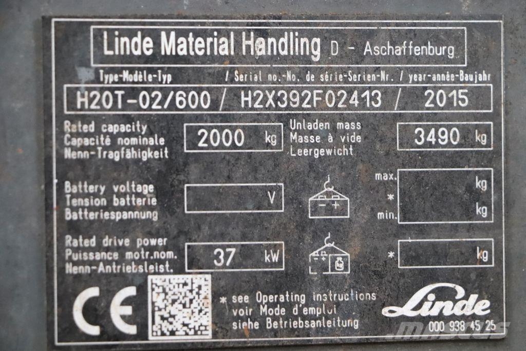 Linde H20T-02/600 LPG forklifts