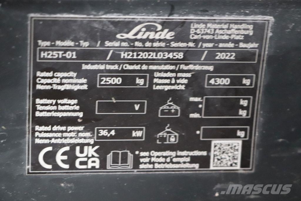 Linde H25T-01 Carretillas LPG