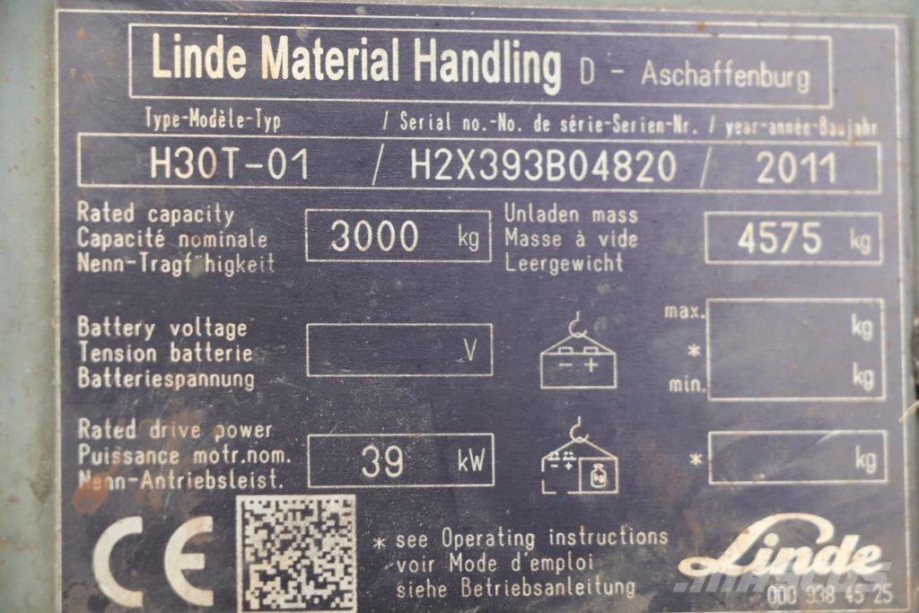 Linde H30T-01 LPG heftrucks
