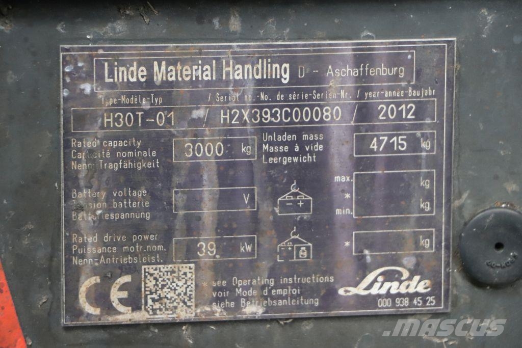 Linde H30T-01 LPG (dujiniai) krautuvai
