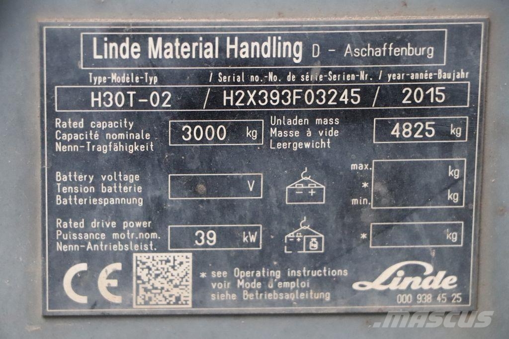 Linde H30T-02 LPG (dujiniai) krautuvai