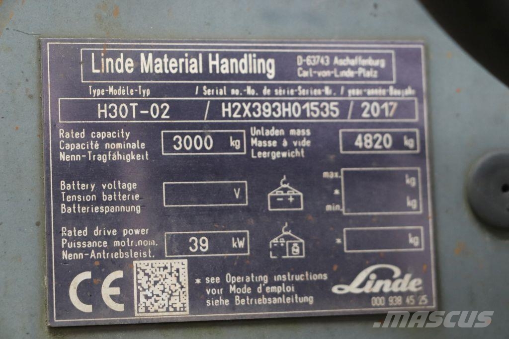 Linde H30T-02 Gaasitõstukid