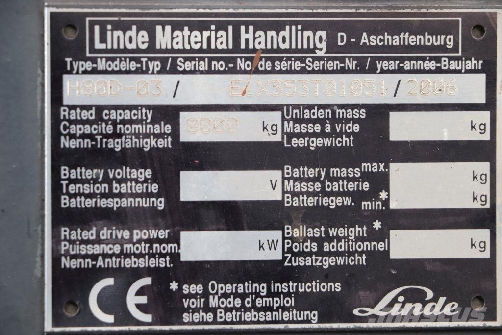 Linde H80D-03 Diesel heftrucks