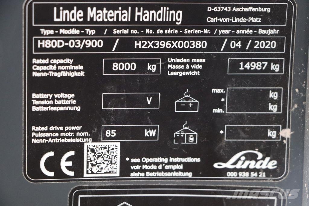 Linde H80D-03/900 Wózki Diesla