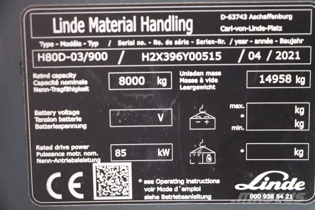 Linde H80D-03/900 Dizel forkliftler